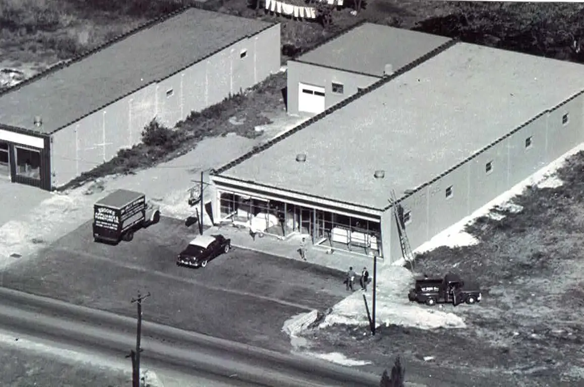 Old aerial view of store