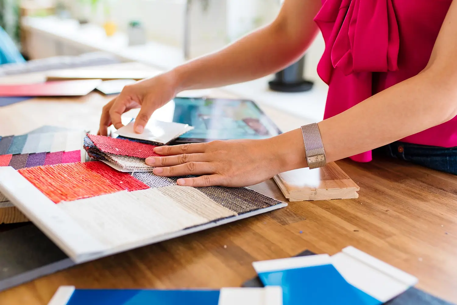 Designer with color swatches