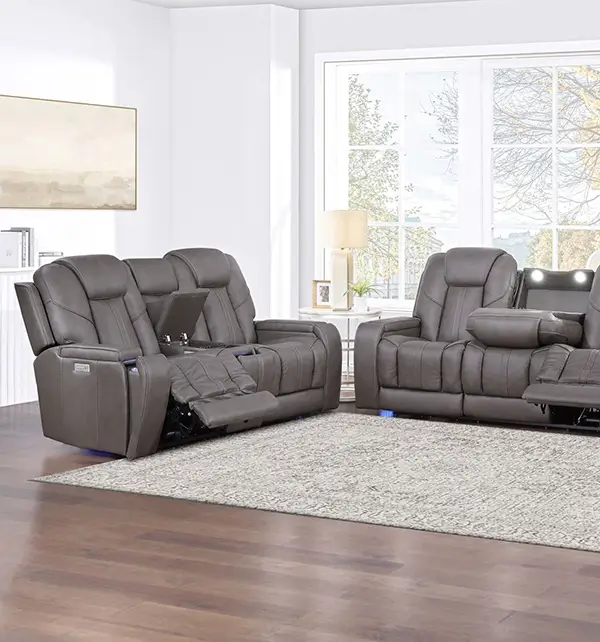 Immersive auido reclinable sofa in living room